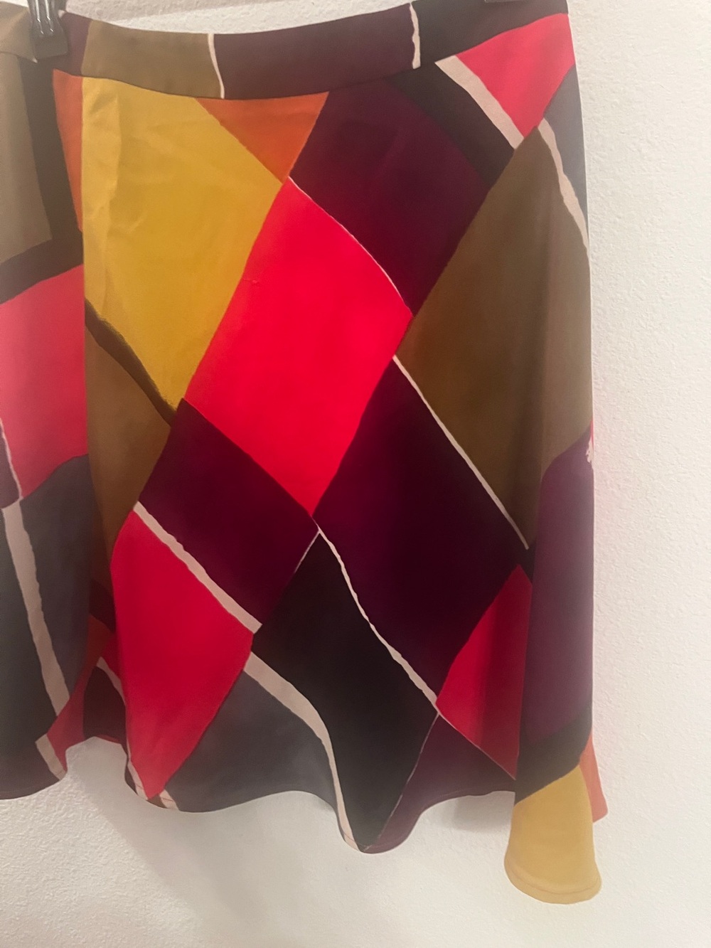 Ann Taylor LOFT Abstract Geometric   Skirt Size 10 Multicolor Midi